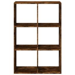 Berkfield Home Room Divider Bookcase Smoked Oak 69.5x29x103.5 cm Engineered Wood in Brown - thumbnail 5