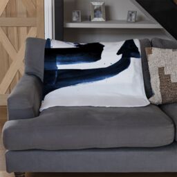 Benjamin Tate Design Watercolour Anchor Blanket in Natural - Size: 120 cm x 150 cm - thumbnail 2
