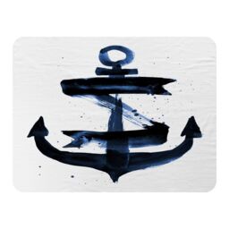 Benjamin Tate Design Watercolour Anchor Blanket in Natural - Size: 120 cm x 150 cm - thumbnail 1