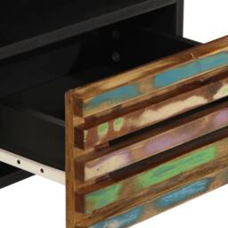 Berkfield Home Decorative Bedside Cabinets 2 pcs 40x33x46 cm Solid Wood Reclaimed in Black - Size: 40 x 33 x 46 cm - thumbnail 8