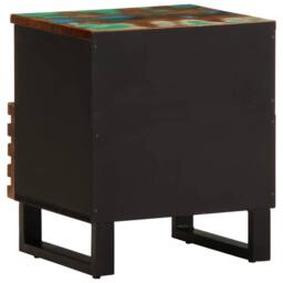 Berkfield Home Decorative Bedside Cabinets 2 pcs 40x33x46 cm Solid Wood Reclaimed in Black - Size: 40 x 33 x 46 cm - thumbnail 6