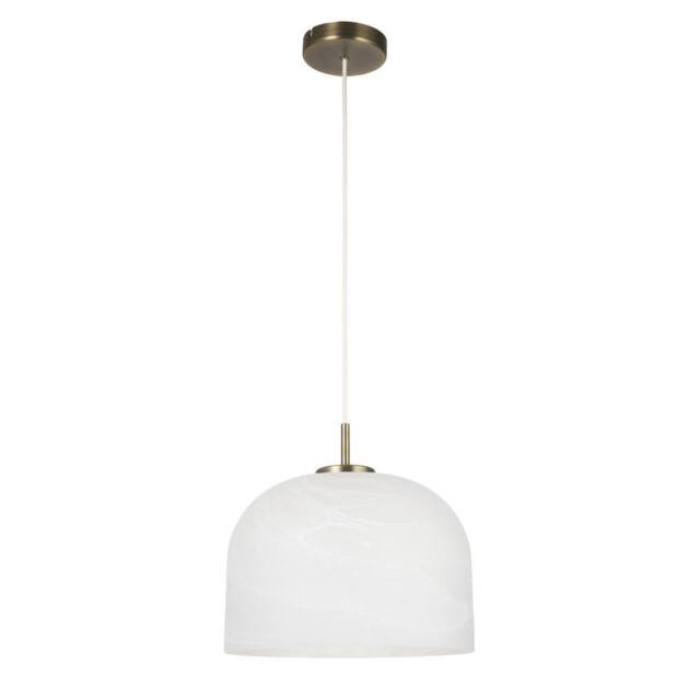First Choice Lighting Oberon - Antique Brass Ceiling Pendant Light with Alabaster Shade in Bronze - image 1