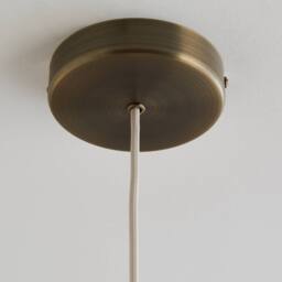 First Choice Lighting Oberon - Antique Brass Ceiling Pendant Light with Alabaster Shade in Bronze - thumbnail 2