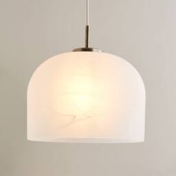 First Choice Lighting Oberon - Antique Brass Ceiling Pendant Light with Alabaster Shade in Bronze - thumbnail 9