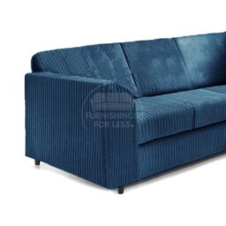 Furnishings For Less UK Luxor Long Fabric Jumbo Cord 4 Seater Sofa - Full Back in Blue - thumbnail 3