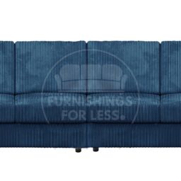 Furnishings For Less UK Luxor Long Fabric Jumbo Cord 4 Seater Sofa - Full Back in Blue - thumbnail 2