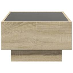 Berkfield Home Decorative Coffee Table with LED Sonoma Oak 70x50x30 cm Engineere in Light Tan - Size: 70 x 50 x 30 cm - thumbnail 7