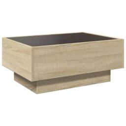 Berkfield Home Decorative Coffee Table with LED Sonoma Oak 70x50x30 cm Engineere in Light Tan - Size: 70 x 50 x 30 cm - thumbnail 8
