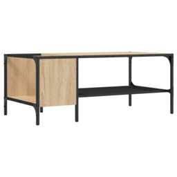 Berkfield Home Coffee Table with Rack Sonoma Oak 100x51x40 cm Engineered Wood in Brown - Size: 100 x 51 x 40 cm - thumbnail 2