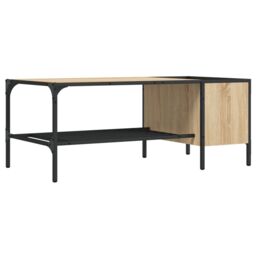 Berkfield Home Coffee Table with Rack Sonoma Oak 100x51x40 cm Engineered Wood in Brown - Size: 100 x 51 x 40 cm - thumbnail 6