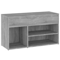 Berkfield Home Shoe Bench Grey Sonoma 80x30x45 cm Engineered Wood - Size: 80 x 30 x 45 cm - thumbnail 5