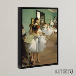 "Artery8 The Dance Class Ballet Studio Degas Black Framed Canvas Wall Art - Size: W12"" x H16""" - thumbnail 2