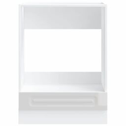 Berkfield Home Oven Cabinet Kalmar High Gloss White Engineered Wood - thumbnail 4