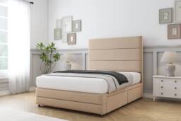 "Sloomy Monaco Plush Divan Set No Drawers-54"" Headboard-Footboard in Stone - Size: Single" - thumbnail 3
