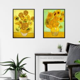 Artery8 Wall Art Print Pack of 3 A4 Vincent Van Gogh Sunflowers Collection Paintings Living Room s Set - thumbnail 6