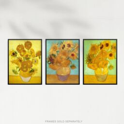 Artery8 Wall Art Print Pack of 3 A4 Vincent Van Gogh Sunflowers Collection Paintings Living Room s Set - thumbnail 5