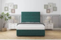 "Sloomy Texas Plush Divan Set 2 Drawers-54"" Headboard in Emerald - Size: Small Double" - thumbnail 2