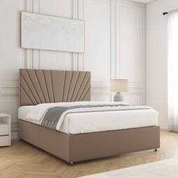 "BSSPOKE Maria Plush Velvet Divan Bed 24"" Headboard & No Mattress No Drawers in Bronze - Size: Small Double" - thumbnail 3