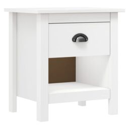 Berkfield Home Bedside Cabinets 2 pcs Hill 46x35x49.5 cm Solid Pine Wood in White - thumbnail 2
