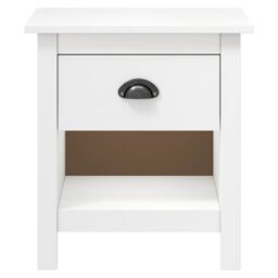 Berkfield Home Bedside Cabinets 2 pcs Hill 46x35x49.5 cm Solid Pine Wood in White - thumbnail 3