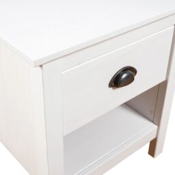 Berkfield Home Bedside Cabinets 2 pcs Hill 46x35x49.5 cm Solid Pine Wood in White - thumbnail 6
