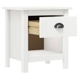 Berkfield Home Bedside Cabinets 2 pcs Hill 46x35x49.5 cm Solid Pine Wood in White - thumbnail 4
