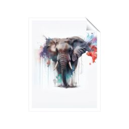 "Warren Reed - Designer Elephant Splashart Unframed Art Print - Size: W24"" x H36""" - thumbnail 2