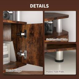 STILVORA TV Stand with 2 Cupboards & Shelves Rustic Brown - thumbnail 7