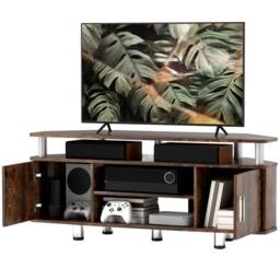 STILVORA TV Stand with 2 Cupboards & Shelves Rustic Brown - thumbnail 5