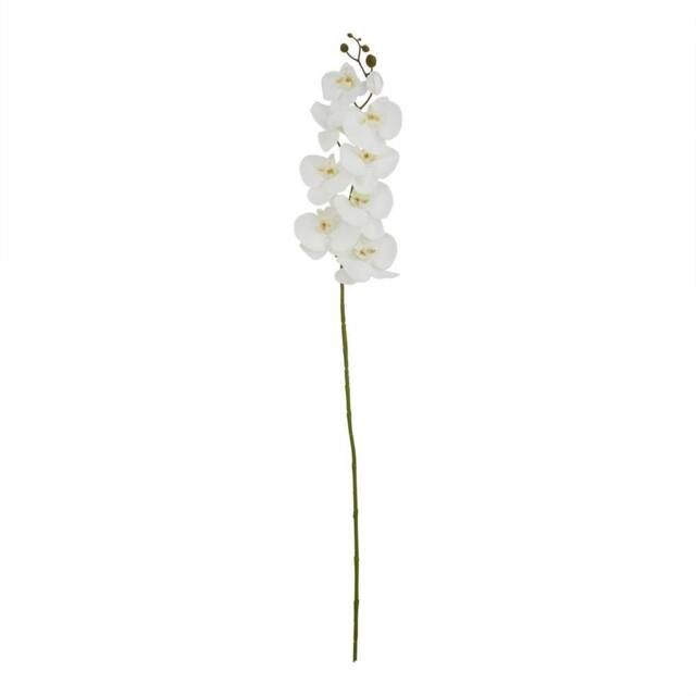 Sostter Tall White Butterfly Orchid Faux Flower Stem in Green
