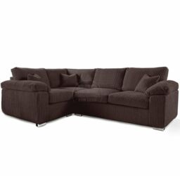 Furnishings For Less UK Delta Large 4 Seater Corner Sofa Left Hand Facing Jumbo Cord L Shape in Brown - thumbnail 1