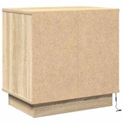 Berkfield Home Modern Bedside Cabinets with LED 2 pcs Sonoma Oak 50x34.5x50 cm in Beige - thumbnail 8