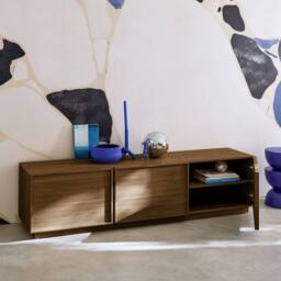 sweeek TV stand 3 doors 180cm wood decor in Dark Brown - thumbnail 7