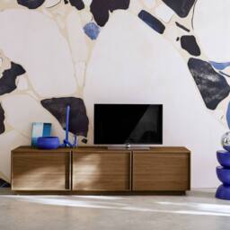 sweeek TV stand 3 doors 180cm wood decor in Dark Brown - thumbnail 1