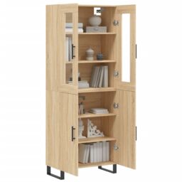 Berkfield Home Highboard Sonoma Oak 69.5x34x180 cm Engineered Wood in Brown - thumbnail 3