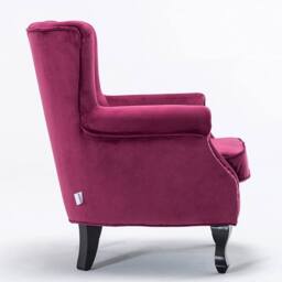 FORGEVIO Occasional Wing Chair High Back Velvet Fabric Tub Armchair in Pink - thumbnail 3