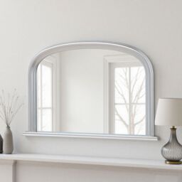 Yearn Mirrors Overmantle Arched Contemporary Mirror Silver 112(w)x77cm(h) in Metallic Silver - thumbnail 2