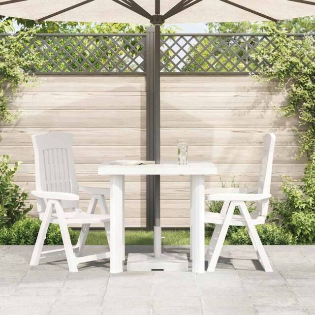 Berkfield Home Garden Table White 80x75x72 cm Plastic - Size: 80 x 75 x 72 cm - image 1