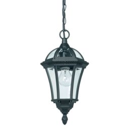 Happy Homewares Black Exterior Hanging Porch Lantern Pendant Light - thumbnail 1