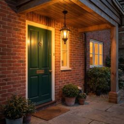 Happy Homewares Black Exterior Hanging Porch Lantern Pendant Light - thumbnail 2
