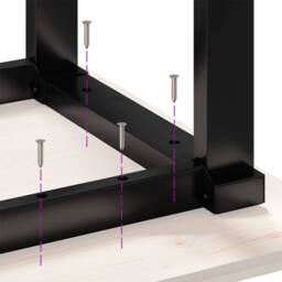 Berkfield Home Dining Table Legs O-Frame 60x40x73 cm Steel in Black - Size: 60 x 40 x 73 cm - thumbnail 8
