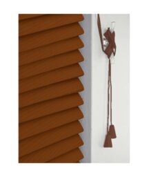 New Edge Blinds Cherry Wood Grain PVC Venetian Blind 152cm Drop (25mm Slats) in Light Brown - Size: 150 cm - thumbnail 2