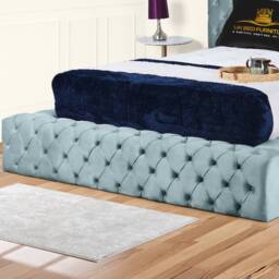 UK Bed Furniture Ambassador Ottoman Gas Lift Upholstered Bed with 54 Inch Headboard in Light Blue - Size: Small Double - thumbnail 3
