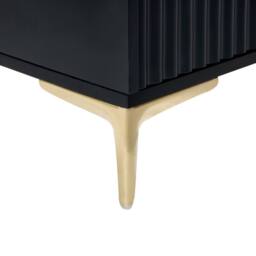 Wyld and Coco Black Six-Drawer Chest with Fluted Fronts and Gold Metal Handles - thumbnail 8