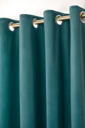 Laurence Llewelyn-Bowen Montrose' Velvet Blackout-Coated Pair of Eyelet Curtains in Teal - Size: 117 cm width x 137 cm drop - thumbnail 2