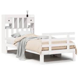Berkfield Home Bookcase Bed without Mattress White 90x200cm Solid Wood Pine - Size: 90x200 cm - thumbnail 1