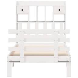 Berkfield Home Bookcase Bed without Mattress White 90x200cm Solid Wood Pine - Size: 90x200 cm - thumbnail 4