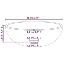 Berkfield Home Basin Tempered Glass 35x12 cm White - thumbnail 5