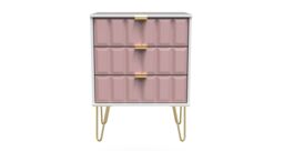 Ready Assembled 2 U Metro 3 Drawer Chest (Ready Assembled) in Dusty Pink