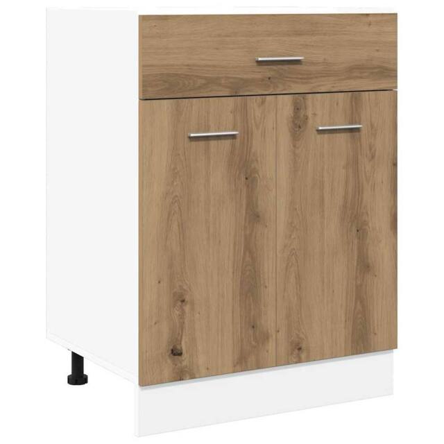 Berkfield Home Drawer Bottom Cabinet Lyon Artisan Oak 60x46x81.5 cm Engineered Wood in Brown - image 1